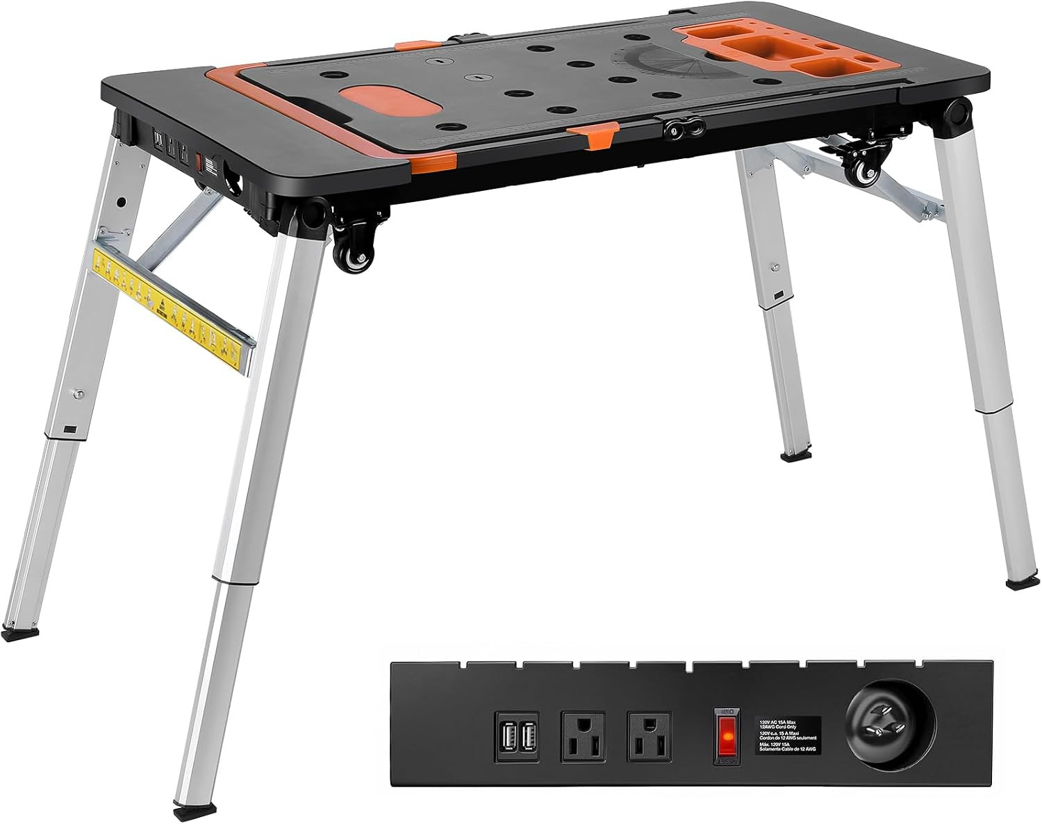TLGREEN Multifunctional Folding Work Table, 7 in 1 Work Benches for Garage, as Portable Workbench, Sawhorse, Scaffold, Platform, Car Creeper, Dolly and Hand Truck, with 4 Wheels | Amazon (US)