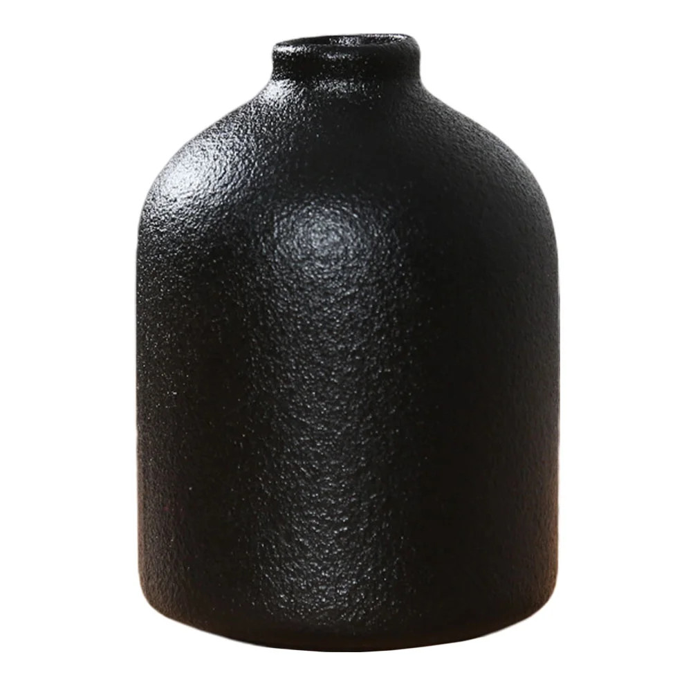 1Pc Creative Simple Ceramics Vase Home Decorative Vase Chic Flower Holder Black | Walmart (US)
