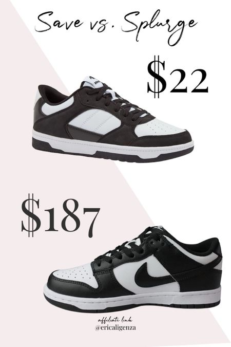 Save vs splurge! Nike sneakers for over $150 vs look for less sneakers from Walmart for under $25! 

Nike basketball sneakers // black and white sneakers // Walmart shoes // Nike shoes // sneakers under $25 // low top sneakers // basketball sneakers // Nike look alike sneaker // Nike inspired shoes 

#LTKshoecrush #LTKstyletip #LTKfindsunder50