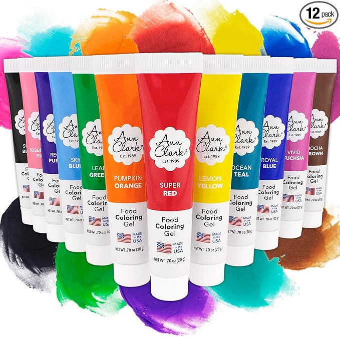 Ann Clark Professional-Grade Gel Food Coloring Made in USA .7 oz, 12 Colors | Amazon (US)