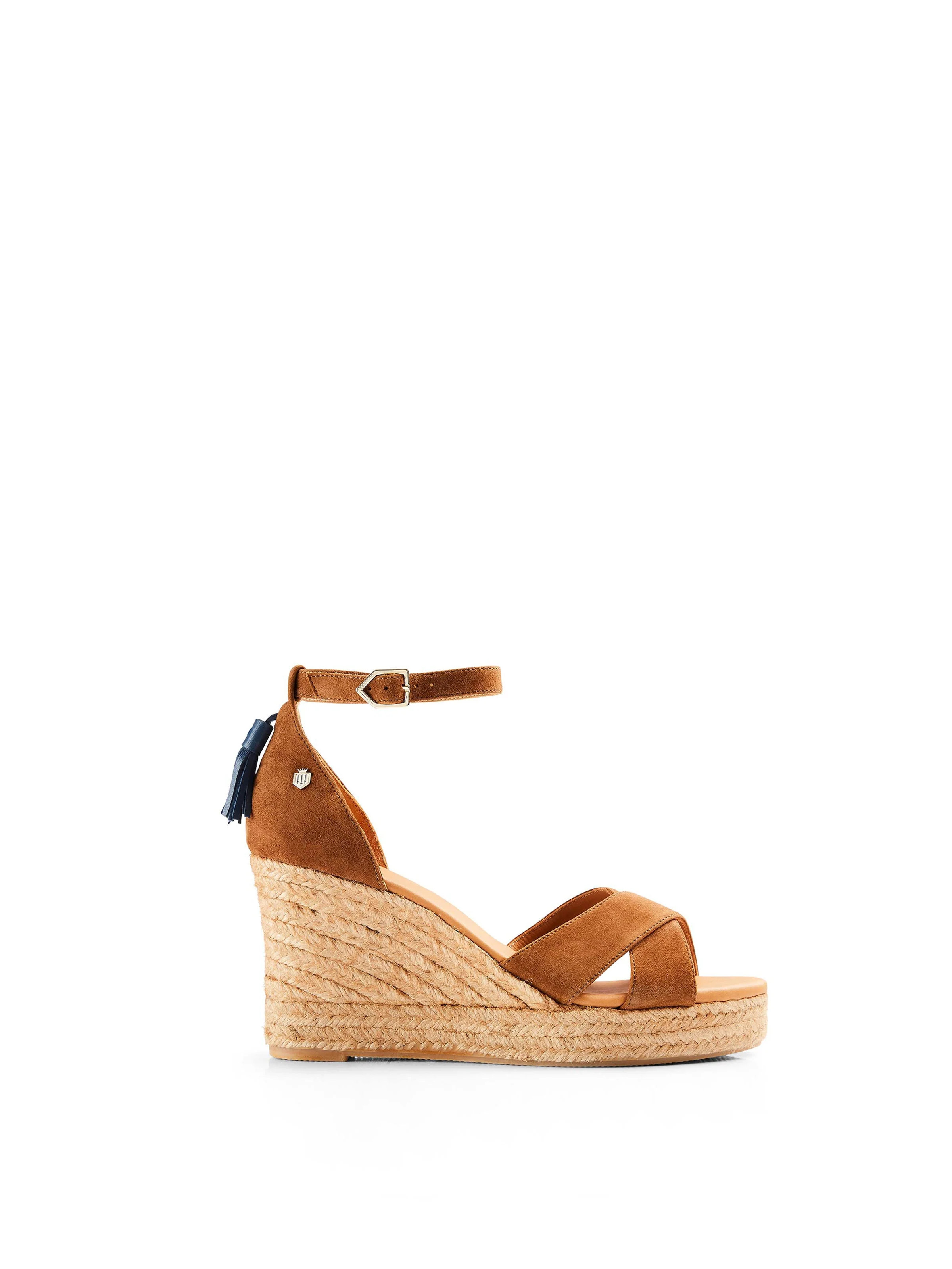 Valencia - Women's Wedge Sandals - Tan Suede | Fairfax & Favor | Fairfax & Favor (UK)
