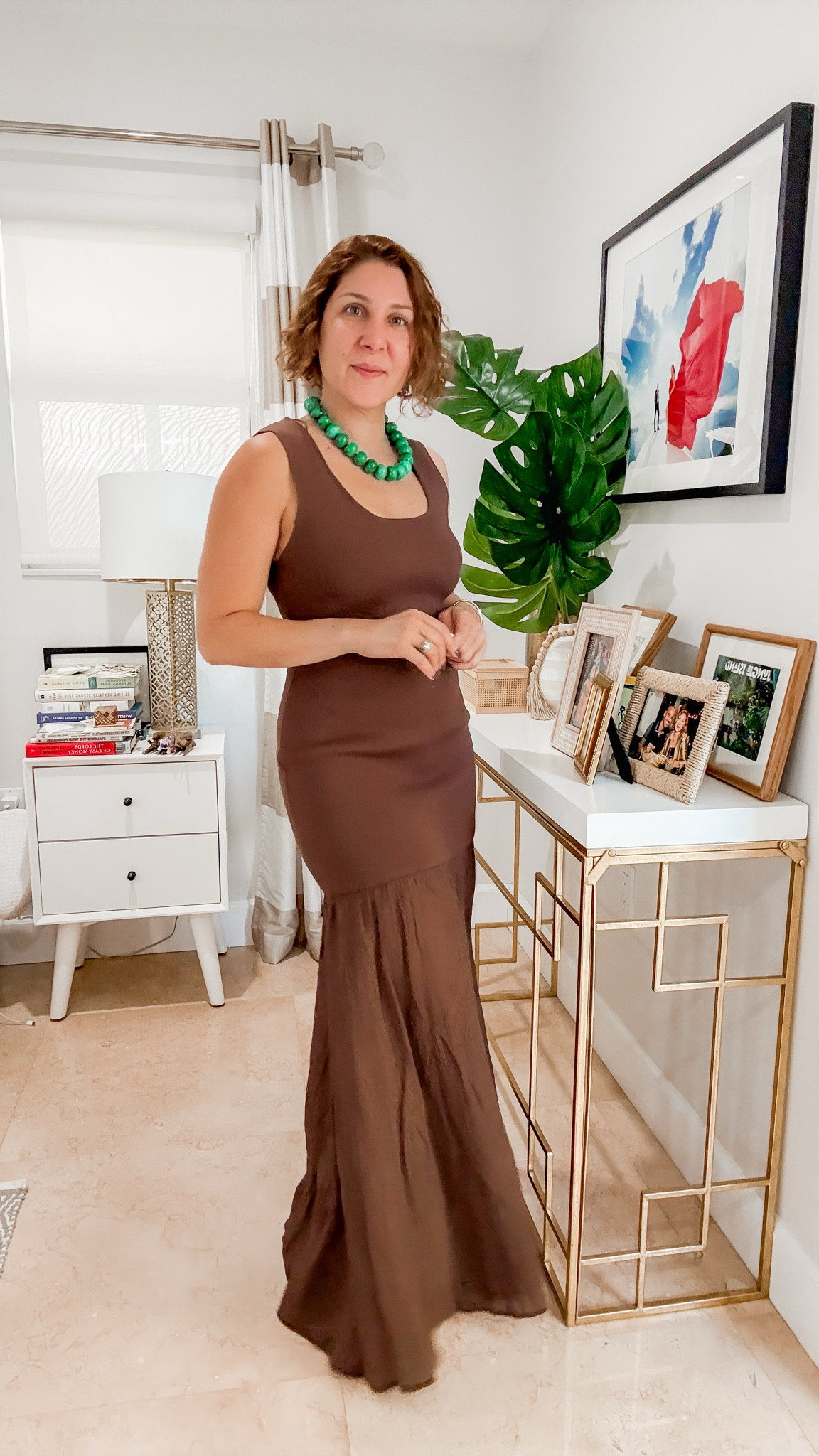 Brown dress from Zara 
