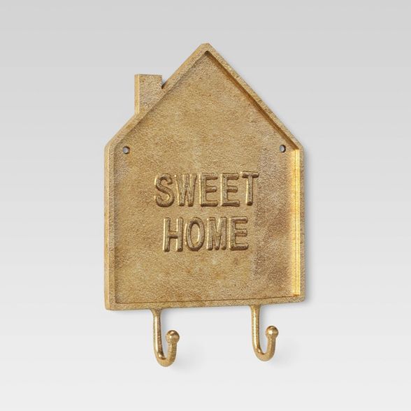 Sweet Home Wall Sign with Hooks Gold - Threshold™ | Target