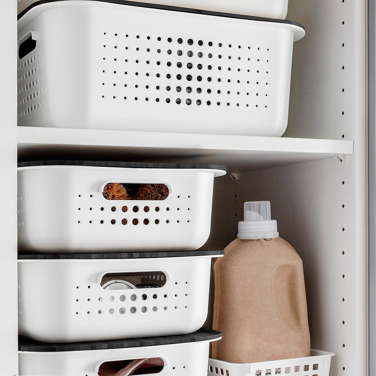 SmartStore Large Nordic Basket White | The Container Store