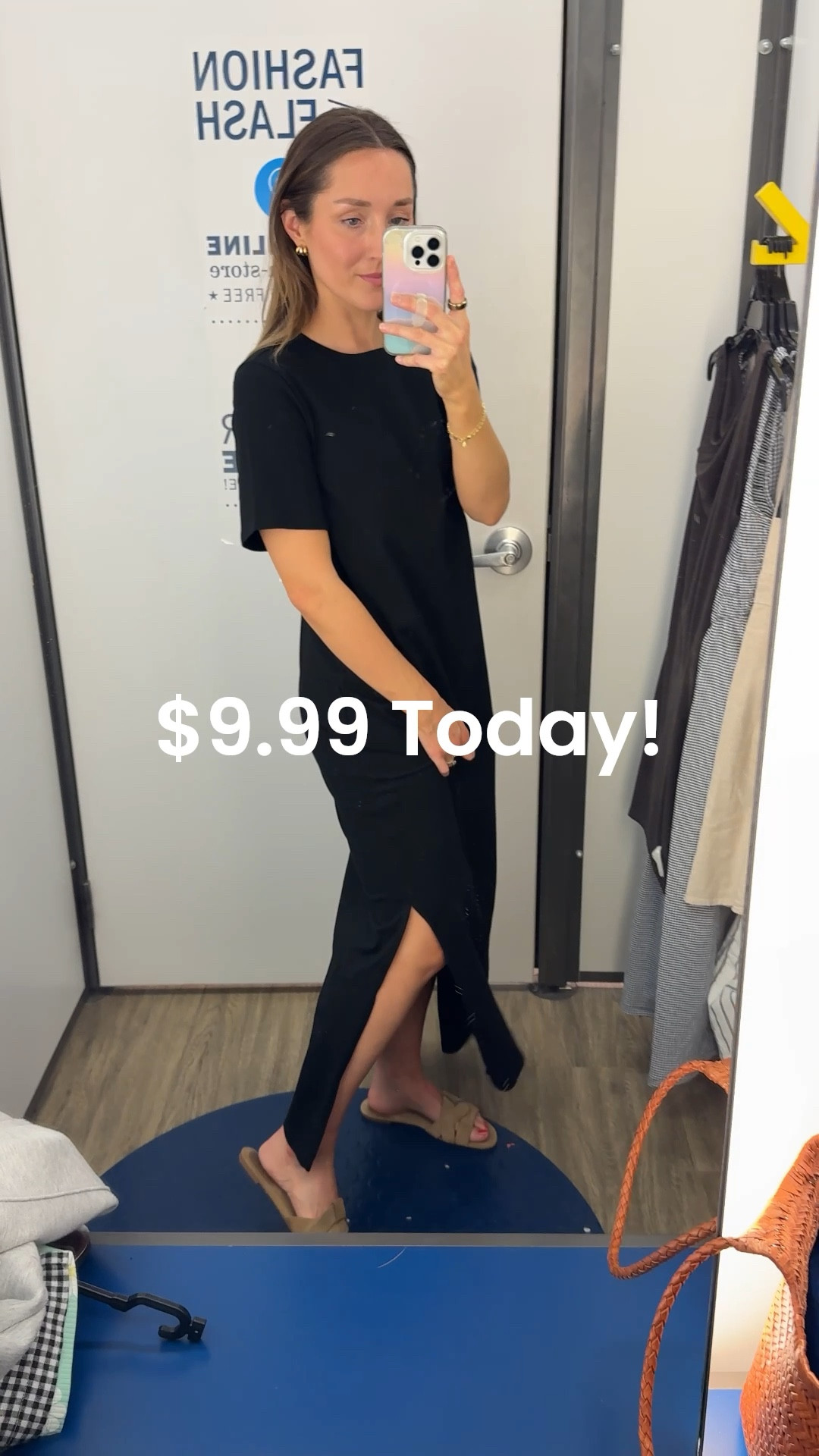 This T-shirt Maxi dress from Old Navy is on sale for $9.99 today! A truly unbelievable price and I paid $12.49 for it and thought that was a deal!  Wearing a size small. I am typically an XS in Old Navy but I always size up in T-shirt dresses so they don’t cling to my hips. ￼￼