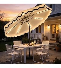 Weaxty 10FT Patio Umbrella, Trendy Color Scalloped Edge, UV-Resistant Canopy Outdoor Table Market... | Amazon (US)