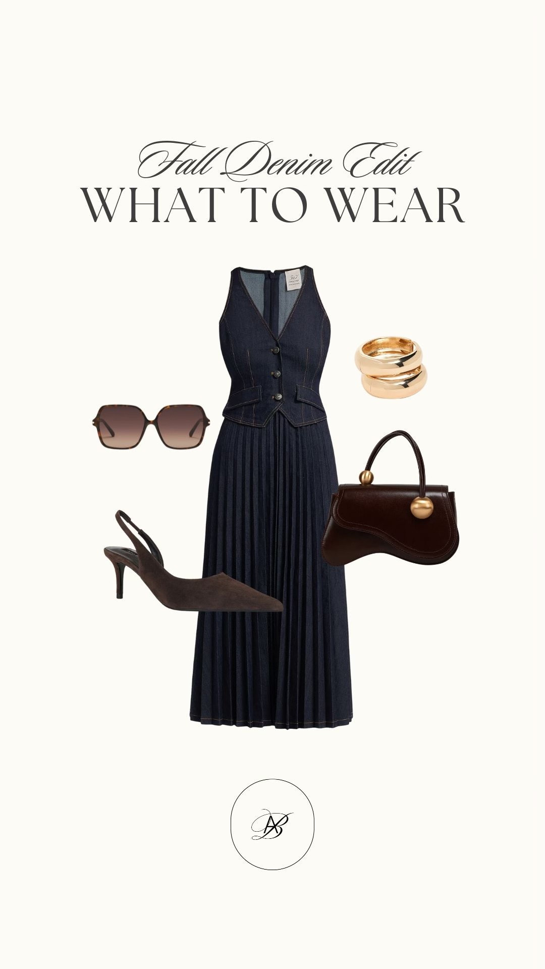 Fall denim made chic ✨

dark denim, fall outfit, luxe look, timeless style, denim dress, chocolate brown, suede heels 

#LTKSeasonal #LTKFindsUnder100 #LTKStyleTip