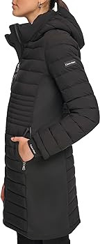 Calvin Klein Women's Long Light-weight Puffer Jacket | Amazon (US)
