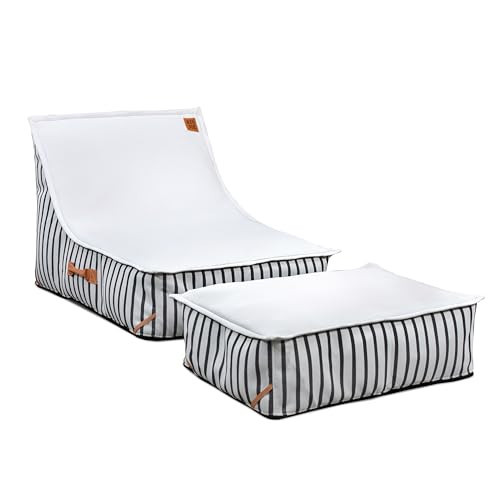 Big Joe Lux Sealander Pool Float and Patio Chair, Black and White Cape Stripe, Premier Mesh, Durable UV Protected Polyester Blend, No Inflation Needed | Amazon (US)