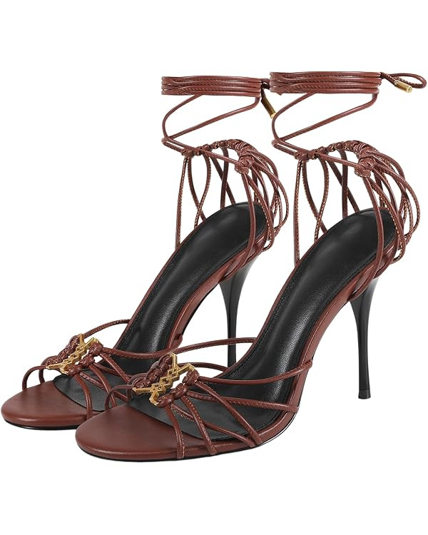 Women Strappy Lace Up High Heels Sandals Stiletto Heel Open Toe Wrap Around Tie Up Sexy Cute High... | Amazon (US)