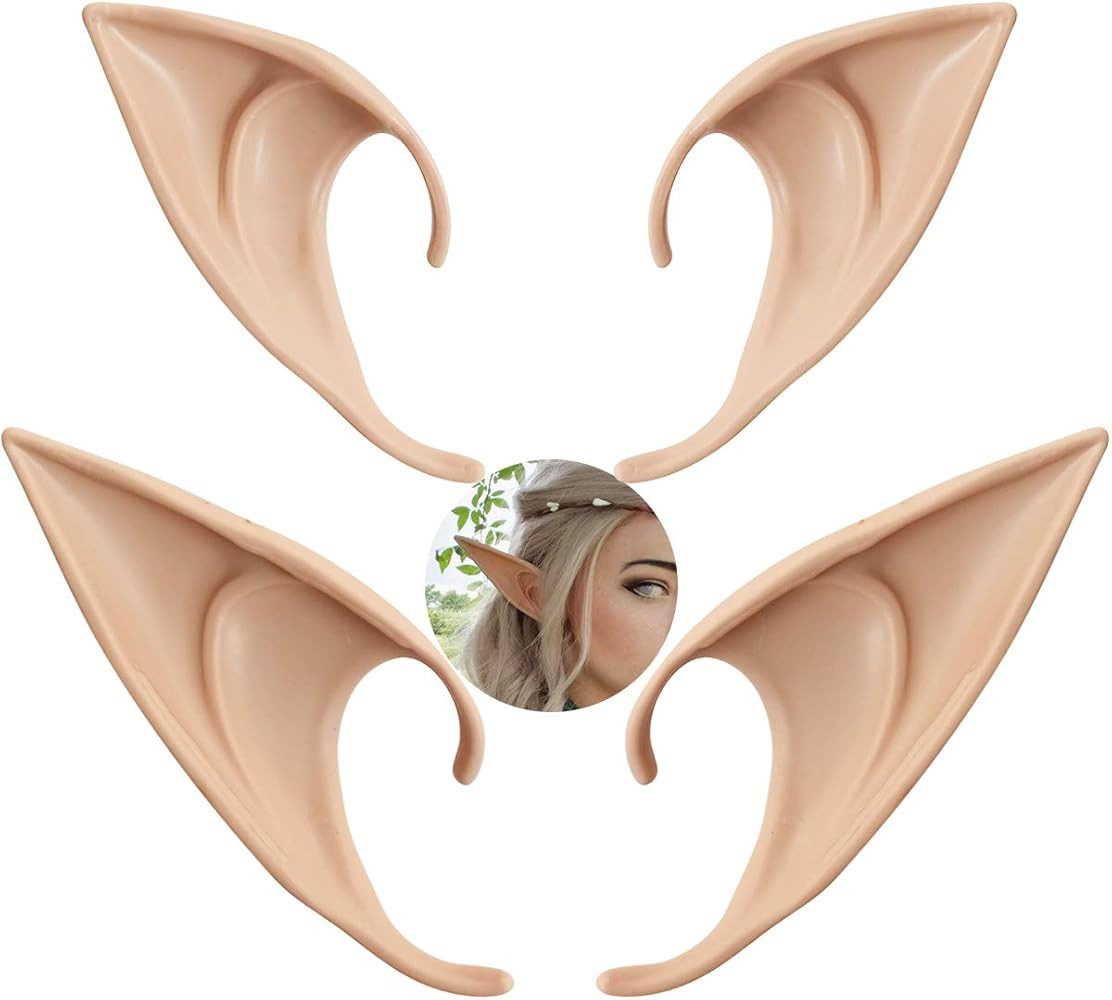 yuntop 2 Pair Cosplay Fairy Pixie Elf Ears Christmas Anime Party Latex Ears | Amazon (US)