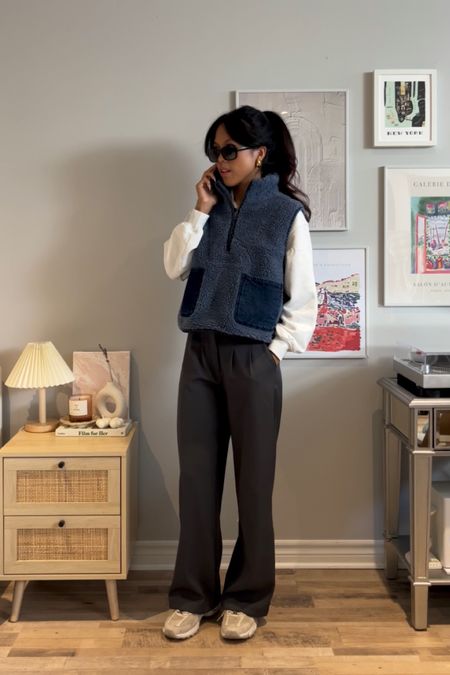 Casual outfit, comfy style, lazy day outfit, puffer vest, trousers, everyday outfit, sweater weather

#LTKfindsunder50 #LTKSeasonal #LTKxMadewell