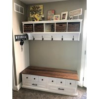 Coat Rack & Bench/Mudroom , Hallway Laundry Room, Entryway Shelf Set Home Furnishings For Shoe Stora | Etsy (US)