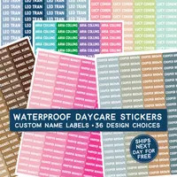 Personalized Waterproof Name Labels \u2013 School Supply Stickers, Daycare, Lunchbox Labels | Etsy (Global)