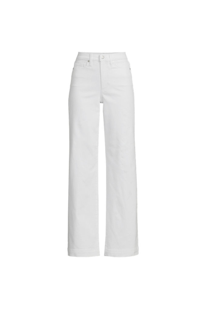 Petite High Rise Wide Leg Denim Jeans - Lands' End - White - 18 28 | Lands' End (US)