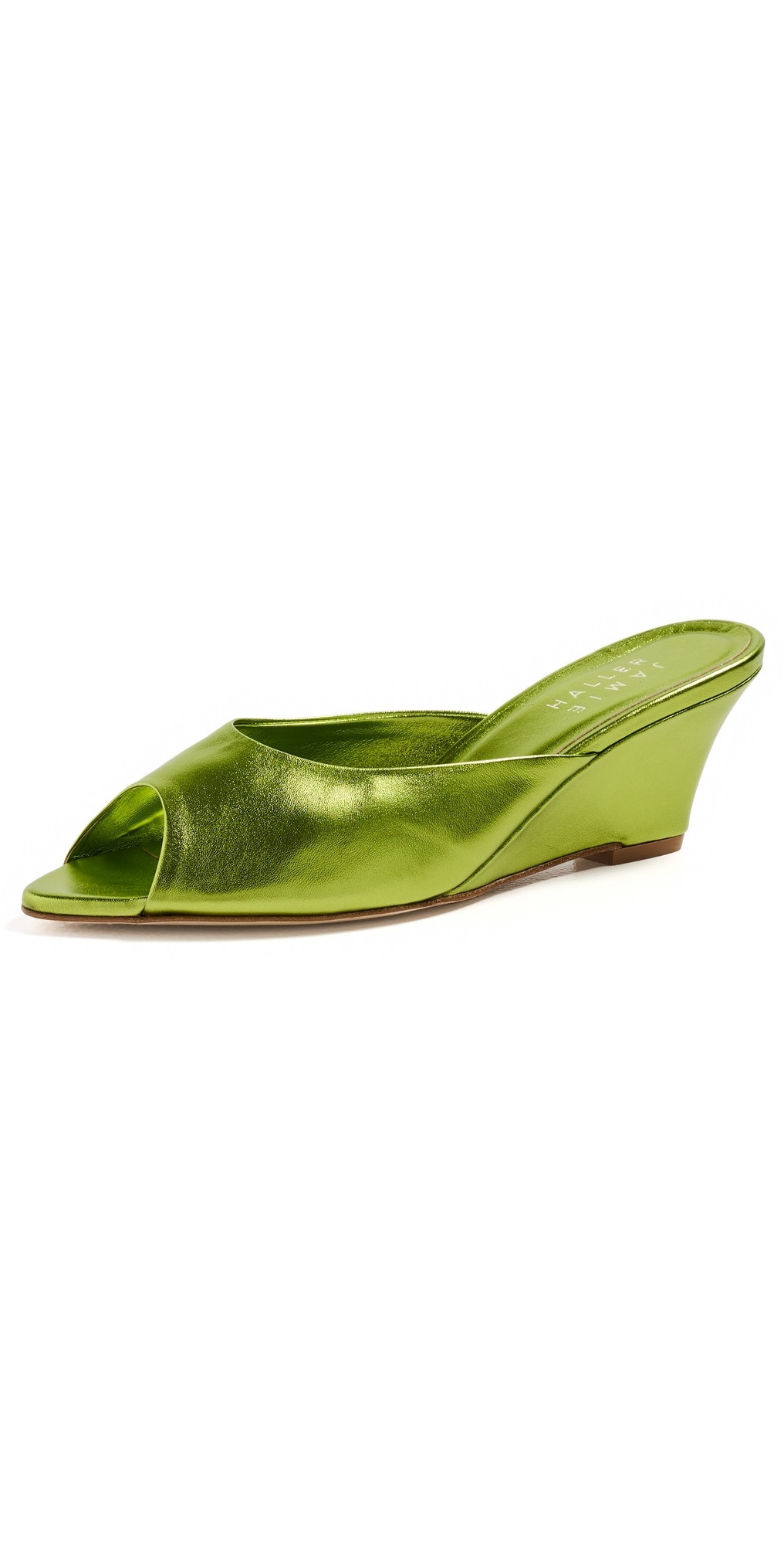 Jamie Haller The Kit Slides Lime Metallic 40 | Shopbop
