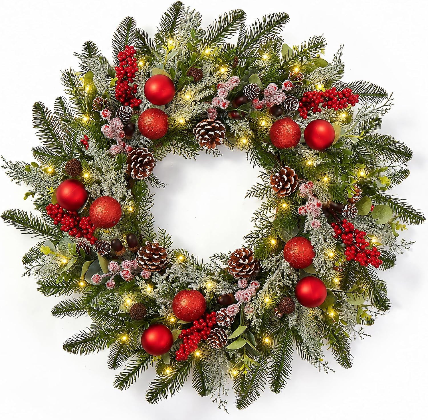 24 Inch Christmas Wreaths for Front Door-Pine Artificial Christmas Wreath | Amazon (US)