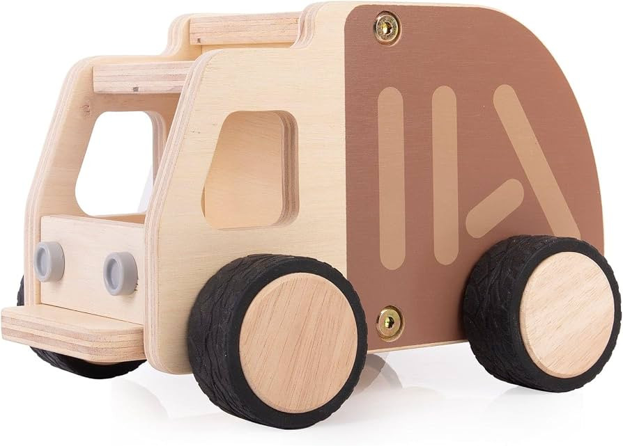 Guidecraft Wooden Garbage Truck: Vehicle Play Set, Kids Learning and Educational Dramatic Play To... | Amazon (US)