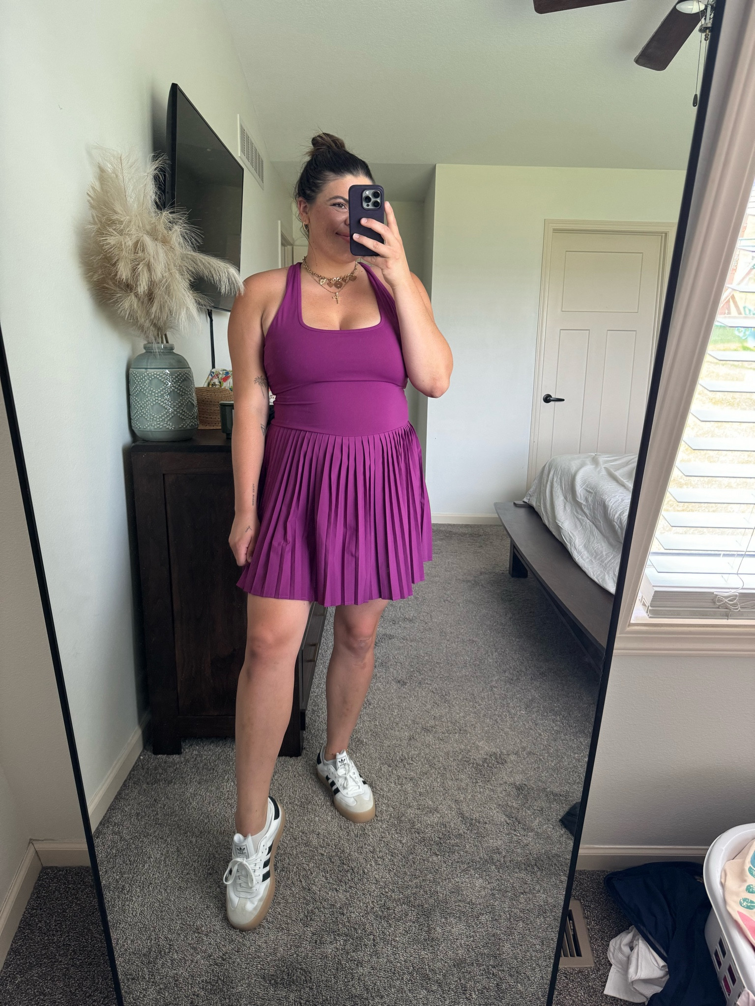 Midsize summer Athleisure look with a skirt and tank! Everything is from Fabletics. 

#LTKTravel #LTKSeasonal #LTKStyleTip