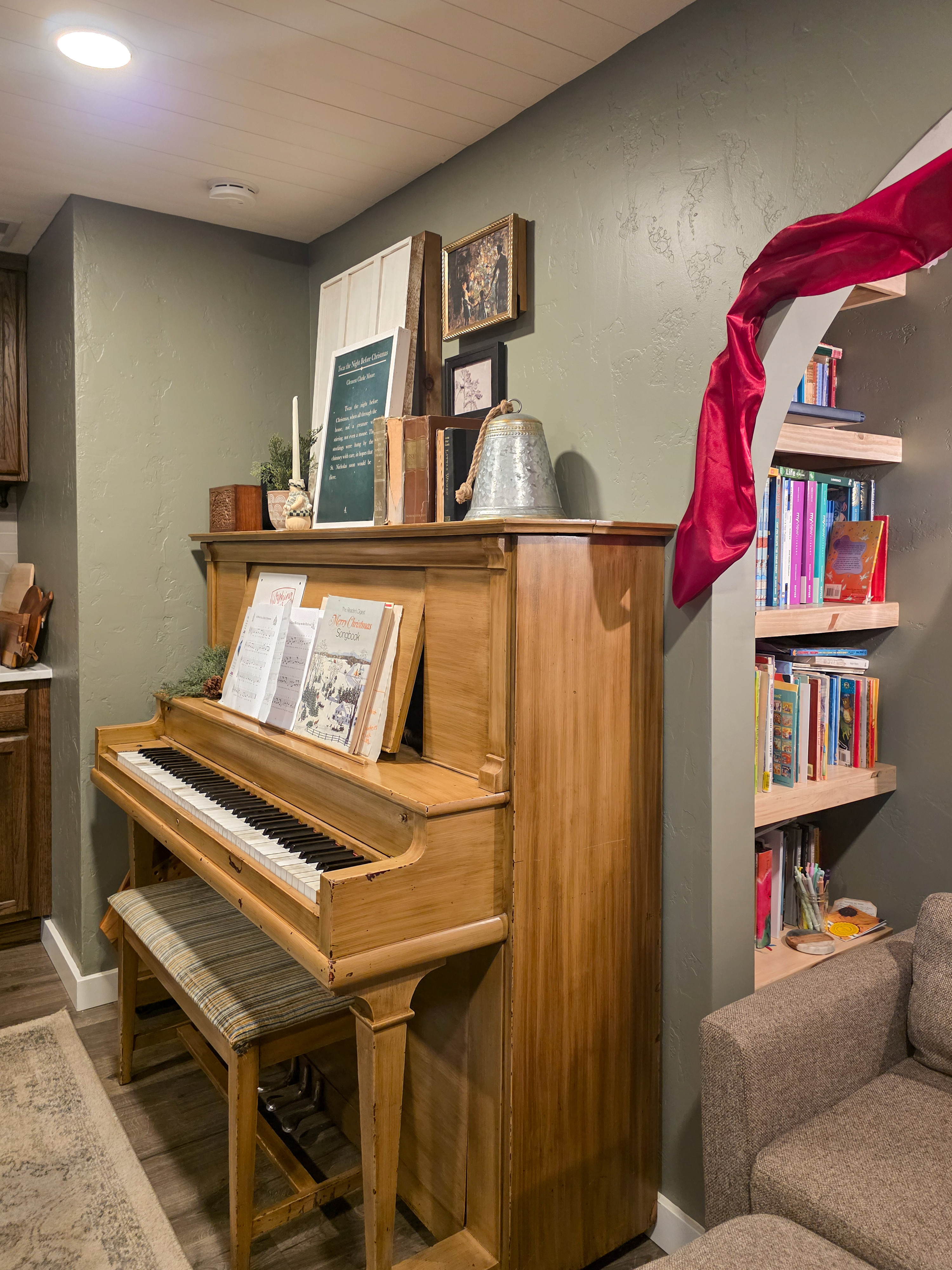 A simple holiday setup that makes the piano feel warm and festive without overdoing it. Proof that a few thoughtful touches can make a big holiday impact. #piano  

 #LTKHoliday #LTKSeasonal #LTKFindsUnder50
