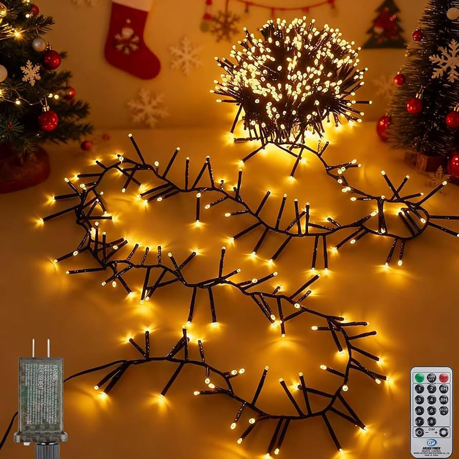 Christmas Lights Plug-in 52FT 800LEDs Cluster String Lights Indoor Outdoor | Amazon (US)
