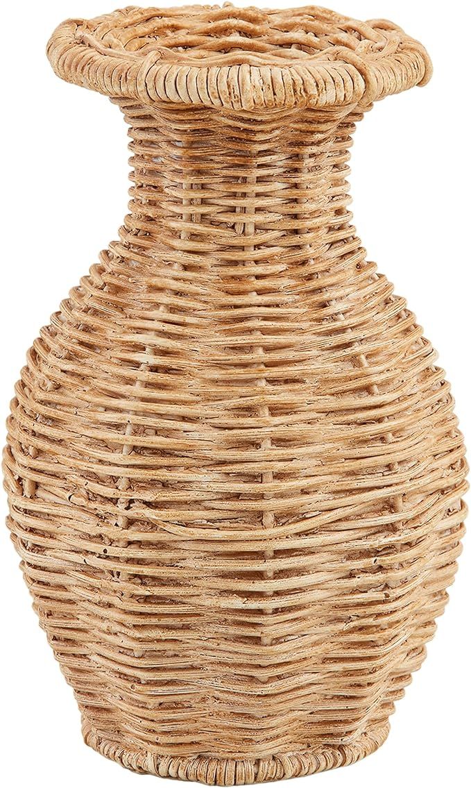 Mud Pie Flared Resin Basket Weave Vase; 6" x 4 1/2" Dia | Amazon (US)