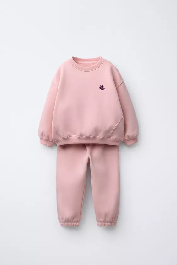 EMBROIDERED SWEATSHIRT AND JOGGER SET | Zara US