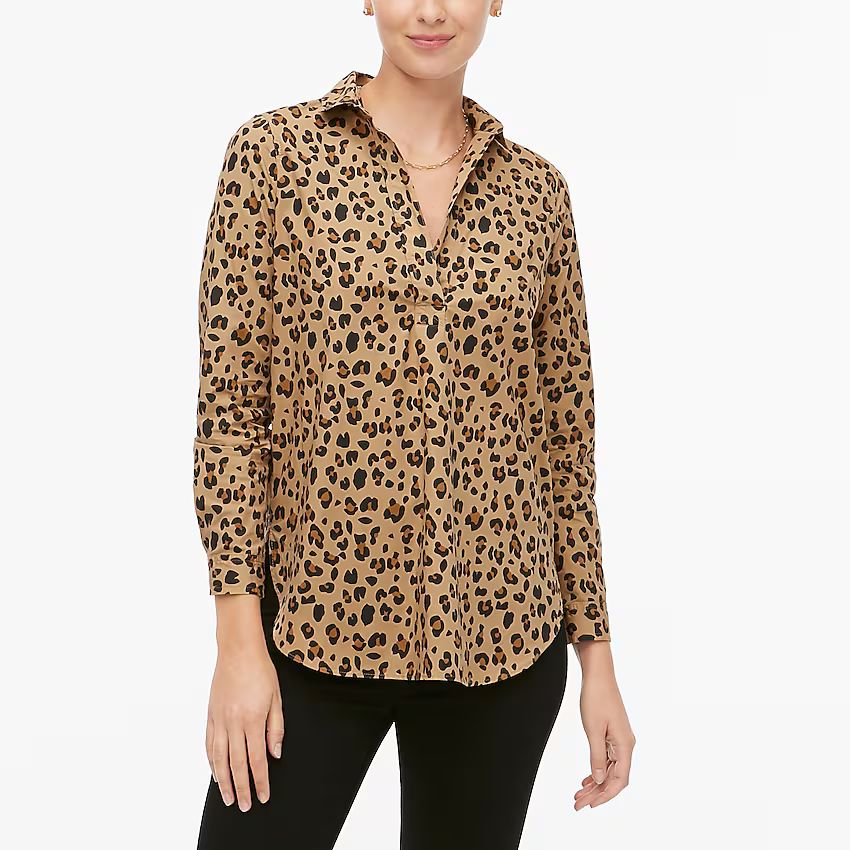 Leopard high-low popover tunic top | J.Crew Factory