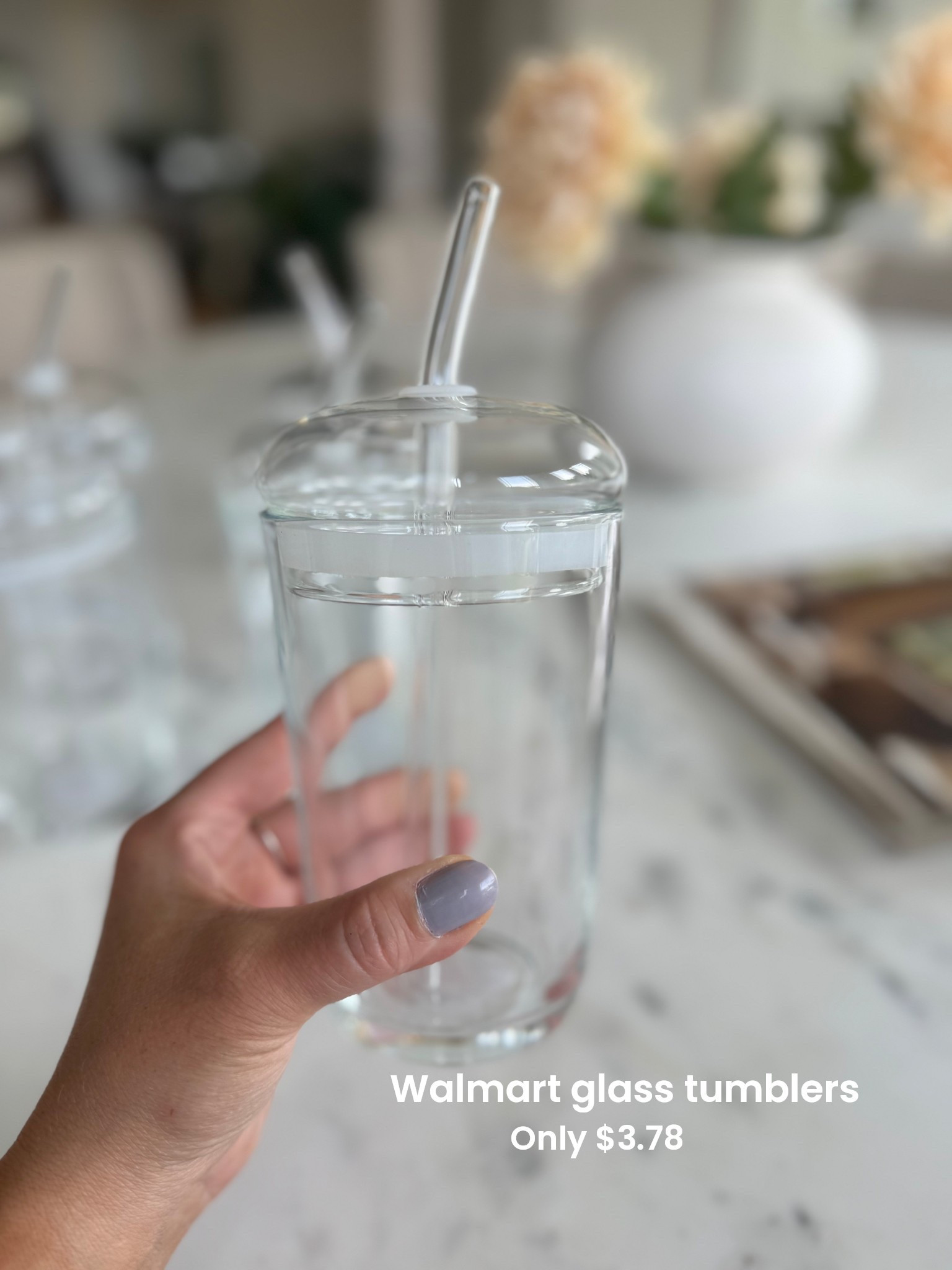 Walmart glass tumbler only $3.78! Perfect size for iced coffee or smoothies! @walmart #walmartfinds #walmarthome #walmart 

#LTKFindsUnder50 #LTKSaleAlert #LTKHome