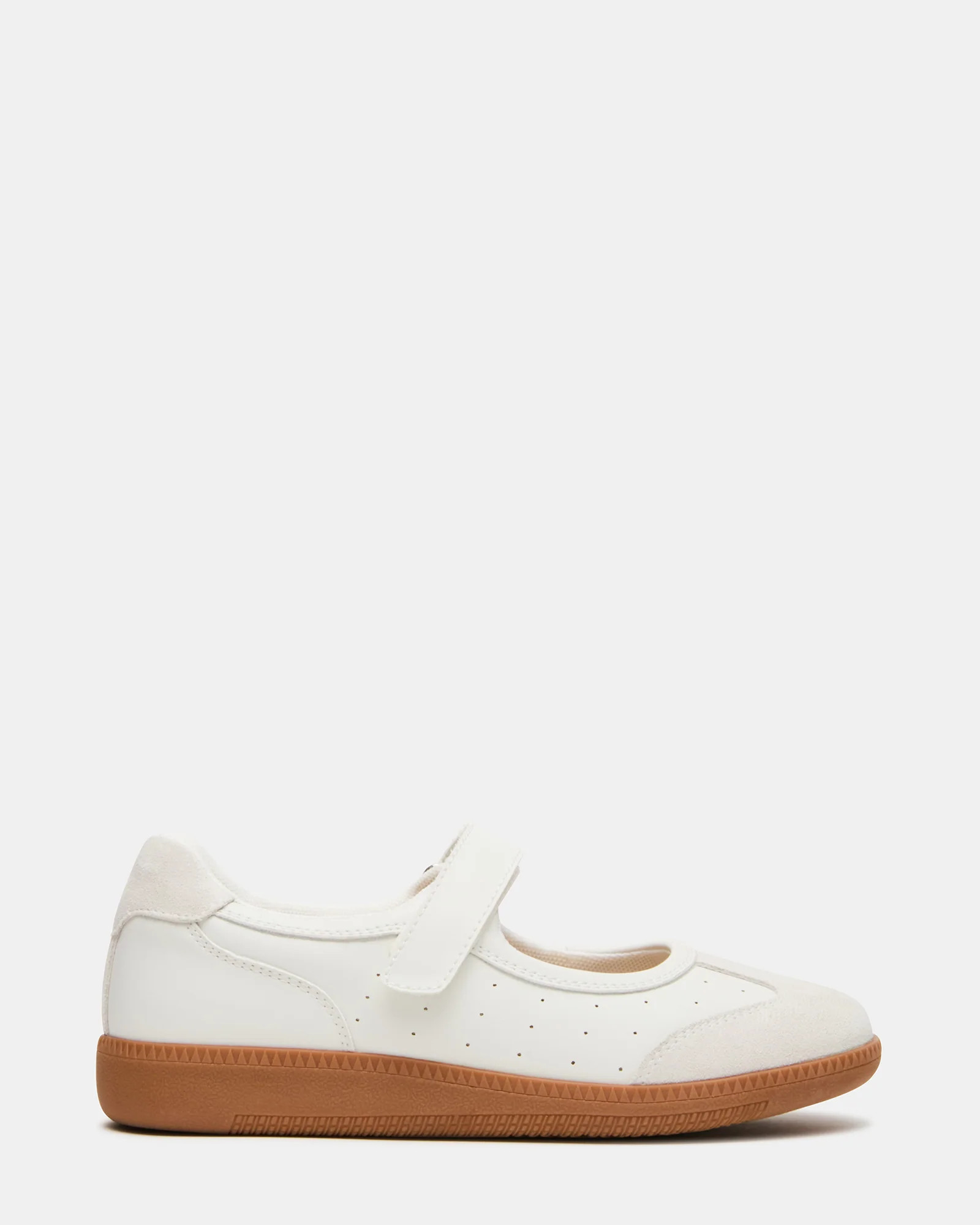 MOVEMENT White Mary Jane Ballet Velcro Women's Sneaker | Steve Madden (US)