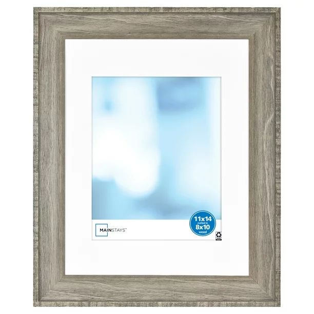 Mainstays 11x14 Inch matted to 8x10 Inch Wood Gallery Frame, Rustic | Walmart (US)