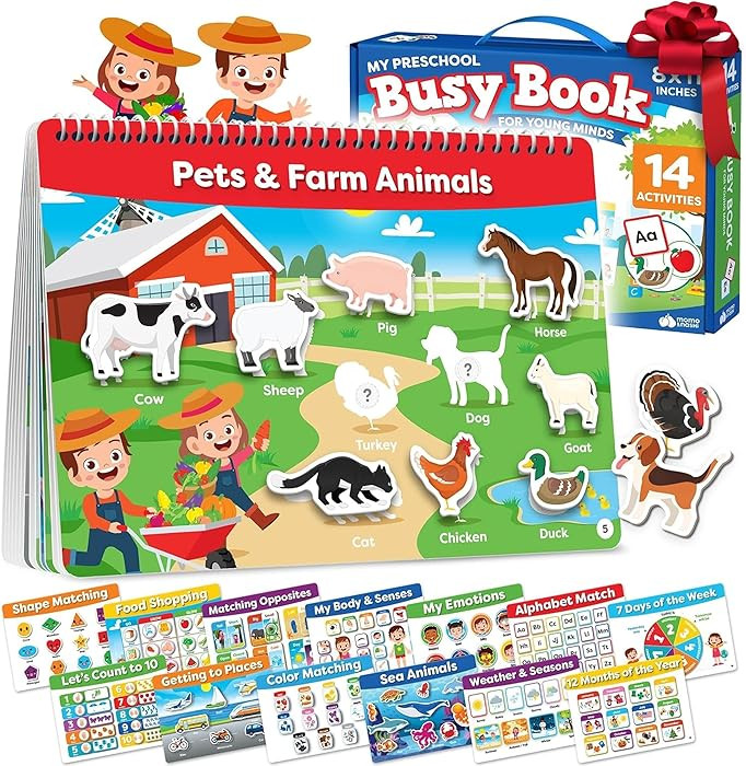 Montessori Preschool Busy Book for Toddlers Ages 3 and Up - Preassembled Preschool Learning Activ... | Amazon (US)