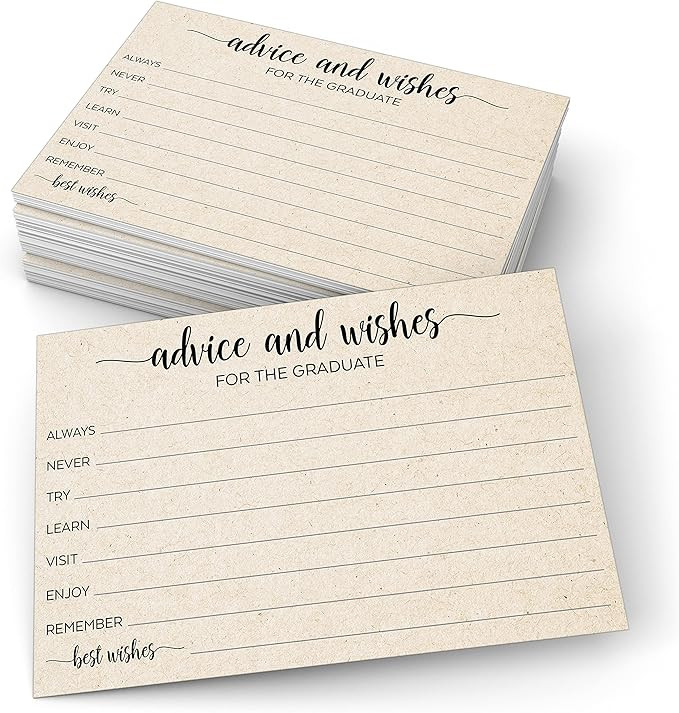 321Done Advice and Wishes for The Graduate Cards 4x6 Kraft Tan 50-Pack, Made in USA | 2023 Gradua... | Amazon (US)