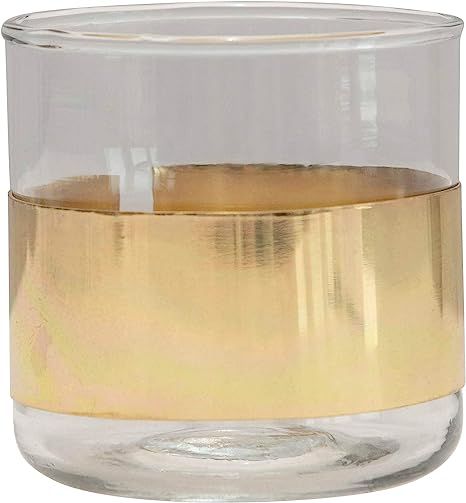 Creative Co-Op Glass Candleholder with Brass Band Votive Holder | Amazon (US)