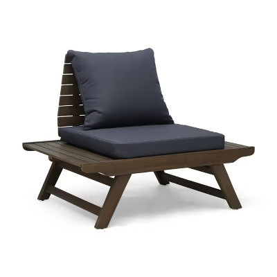 GDFStudio Bowie Outdoor Acacia Wood Club Chairs with Cushions, Gray | Target
