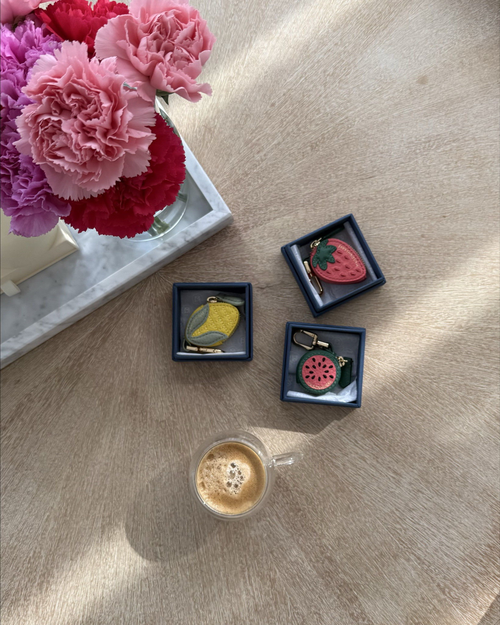 Probably the closest thing to you a Labubu you will see me get - cute fruity bag charms. They are really well made and I got the strawberry, watermelon and corn (but too me this corn is more of a lemon haha) 🍓🍉🍋 The brand is called Maison de sabrè - got a really chic raffia tote beach bag that I need to show you too! ⚠️Pro hack! These charms are designed to fits AirTags, a clever way to always make sure you effortlessly keep track of your favorite things 👜 Next on my list would be to get the kiwi! Love the soft brown color and I think I would match a lot of my bags. 

#LTKItBag #LTKTravel #LTKFindsUnder100