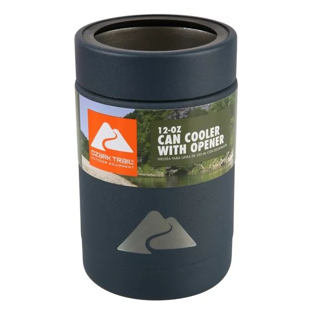 Ozark Trail 12oz Vacuum Insulated Stainless Steel Can Cooler with Bottle Opener-Blue - Walmart.co... | Walmart (US)