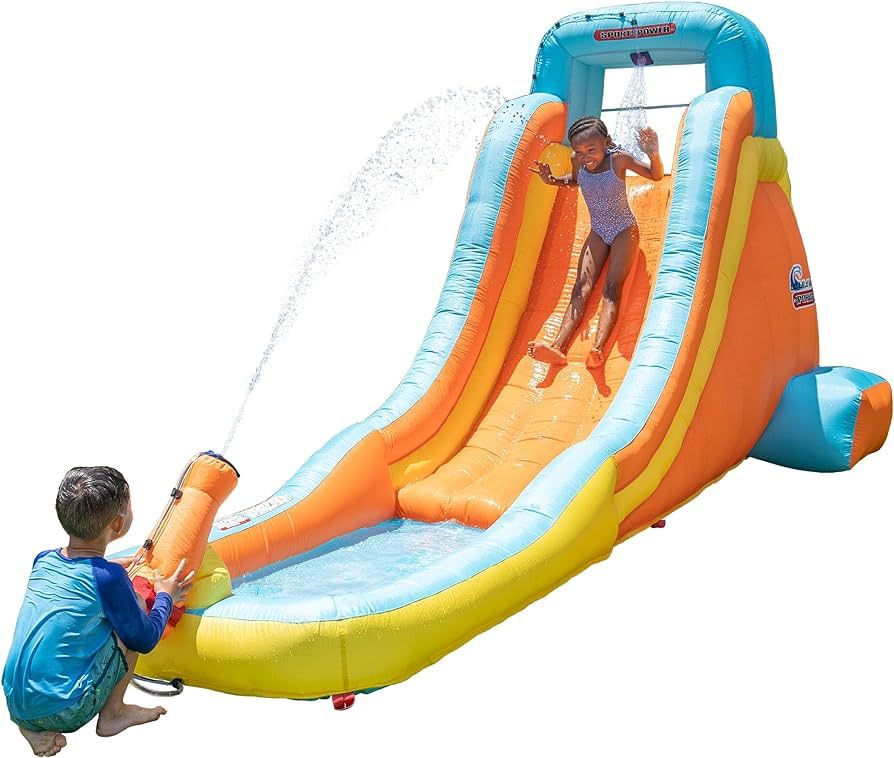 Sportspower My First Inflatable Water Slide - Heavy-Duty Outdoor Slide with Water Cannon and Spla... | Amazon (US)