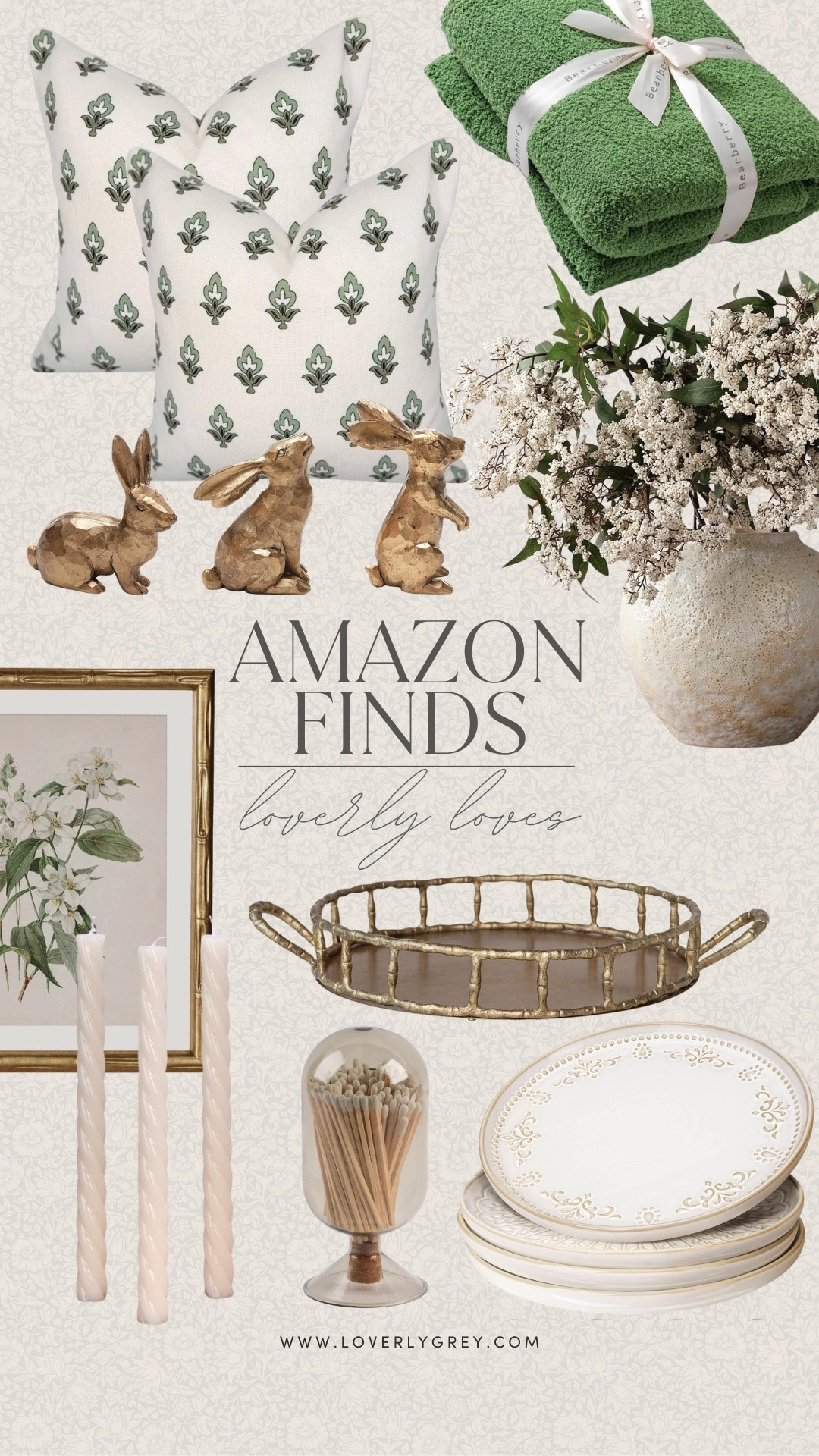 Amazon finds I’m currently loving! With Easter around the corner I really love these chic bunny figurines! I also love the throw pillows, matching plate set, and wall art.

#LTKHome #LTKSeasonal