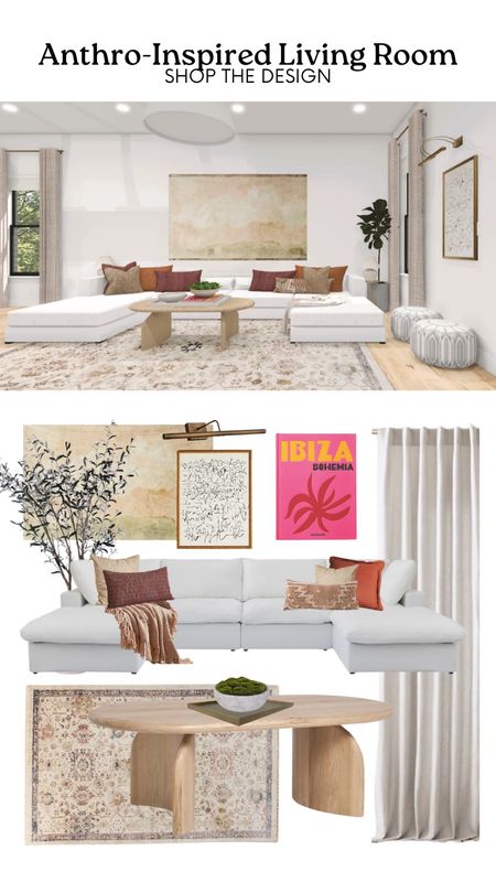 Anthropologie-inspired feminine living room design #shopthedesign #interiordesign #anthro #anthroliving #anthropologie #homedecor #livingroom

#LTKhome