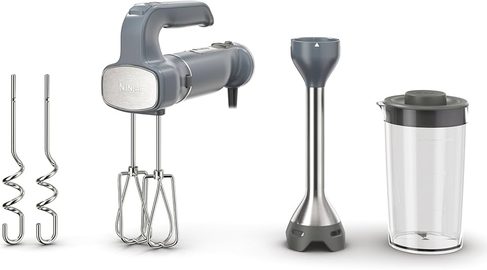 Ninja CI105BRN Foodi Power Mixer System, 750-Peak-Watt Immersion Blender and Hand Mixer, EasyGlid... | Amazon (US)