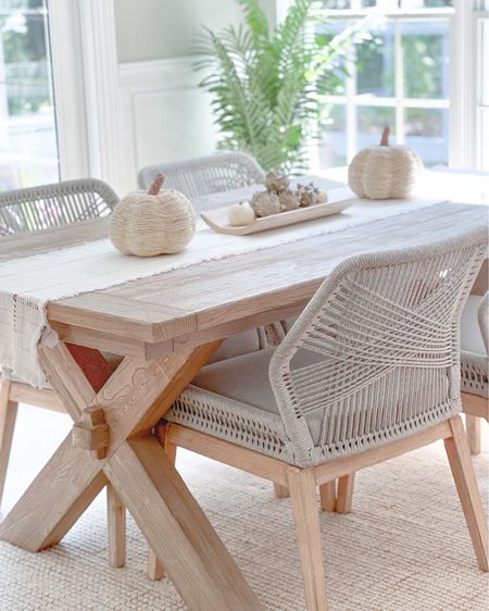 My simple coastal dining room table decor this fall, which I’ll soon transform for a fall/Thanksgiving tablescape! Woven pumpkins are from Target’s fall collection two years ago but I’ve linked similar options!
-
home decor, decor under 50, home decor under $50, coastal fall decor, fall decor under $50, fall decorations, fall home decorations, coastal decor, beach house decor, beach decor, beach style, coastal home, coastal home decor, coastal decorating, coastal interiors, coastal house decor, home accessories decor, coastal accessories, beach style, blue and white home, blue and white decor, neutral home decor, neutral home, natural home decor, coastal dining room, dining room table, toscana table, pottery barn dining room table, pottery barn dining table, fall dining room table decor, table runner, coastal table runner, neutral table runner, linen table runner, white table runner, wood tray, fall bowl filler, tray decor, woven pumpkins, artichokes, pottery barn rug, woven rug, neutral rug, dining room rug, wool rugs, jute rugs, soft rugs, 5x7 rugs, 5x8 rugs, 8x10 rugs, coastal rugs, dining room chairs, rope chairs, woven chairs, coastal farmhouse dining table, light wood dining table, natural dining table

#LTKSeasonal #LTKfamily #LTKhome