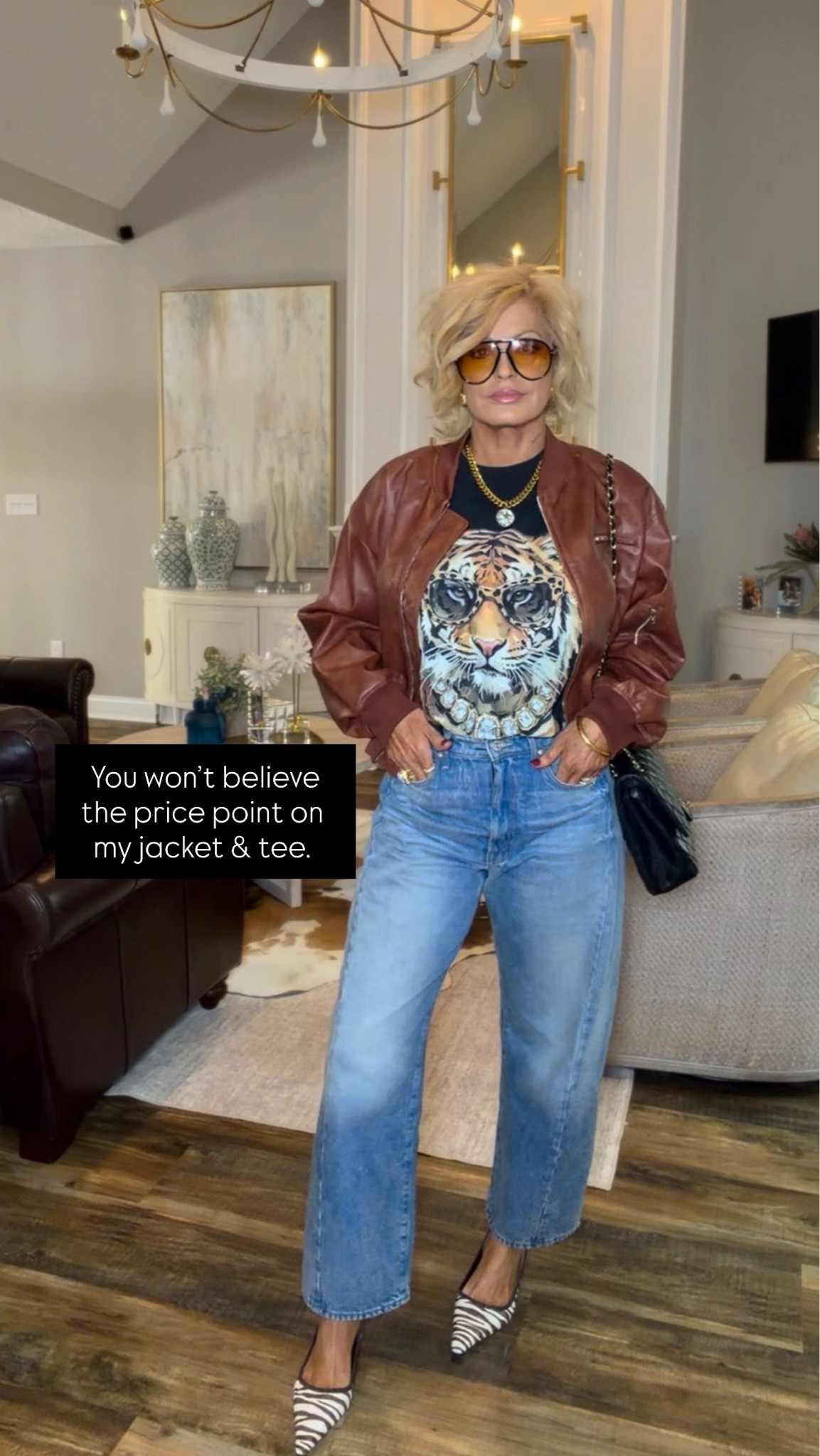 Mixing high-low with this fit.  The jacket & tee stole the show & great price point.  
Sizes I’m wearing 
Jacket/med
Tee/med 
Jeans/27

#LTKOver40 #LTKootd #LTKvlog