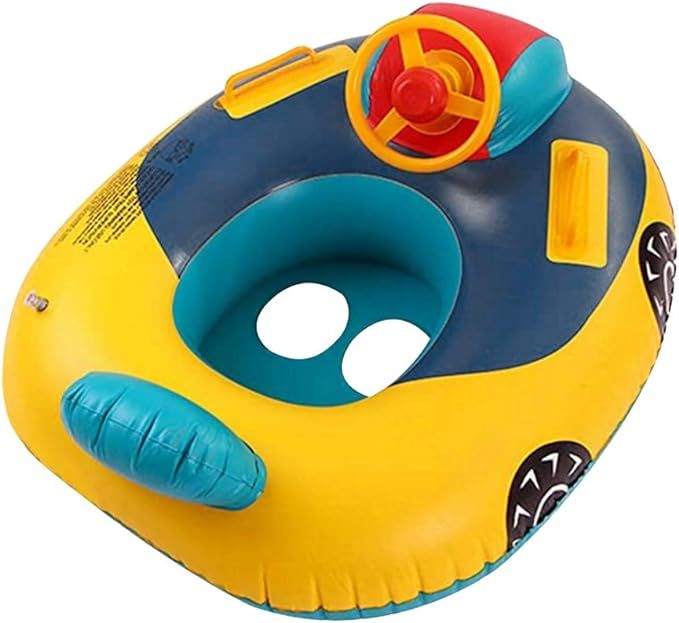 Baby Swimming Pool Float, Cute Car Design Kids Toddler Inflatable Summer Beach Floatie Boat Swim ... | Amazon (US)
