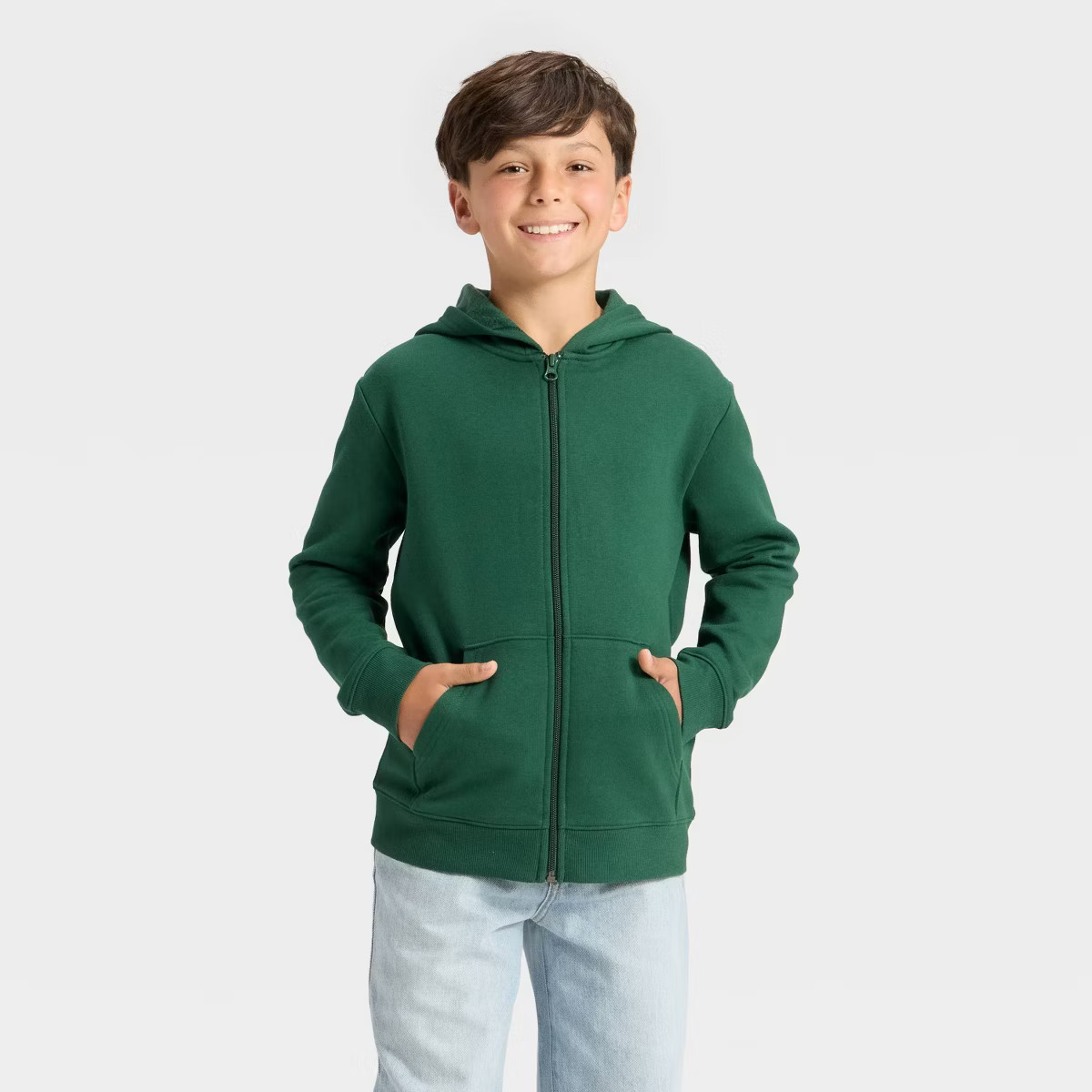 Boys' Fleece Zip-Up Hooded Sweatshirt - Cat & Jack™ | Target