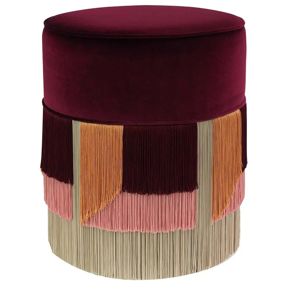 Couture Geometric Giò Purple Ottoman | 1stDibs