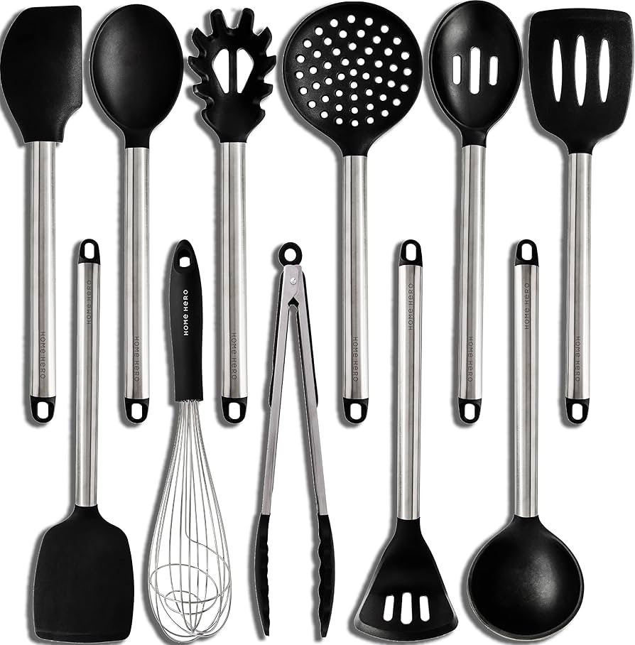 Home Hero 11-pcs Silicone Kitchen Utensils Set - Silicone Cooking Utensils Set - Kitchen Gadgets ... | Amazon (US)