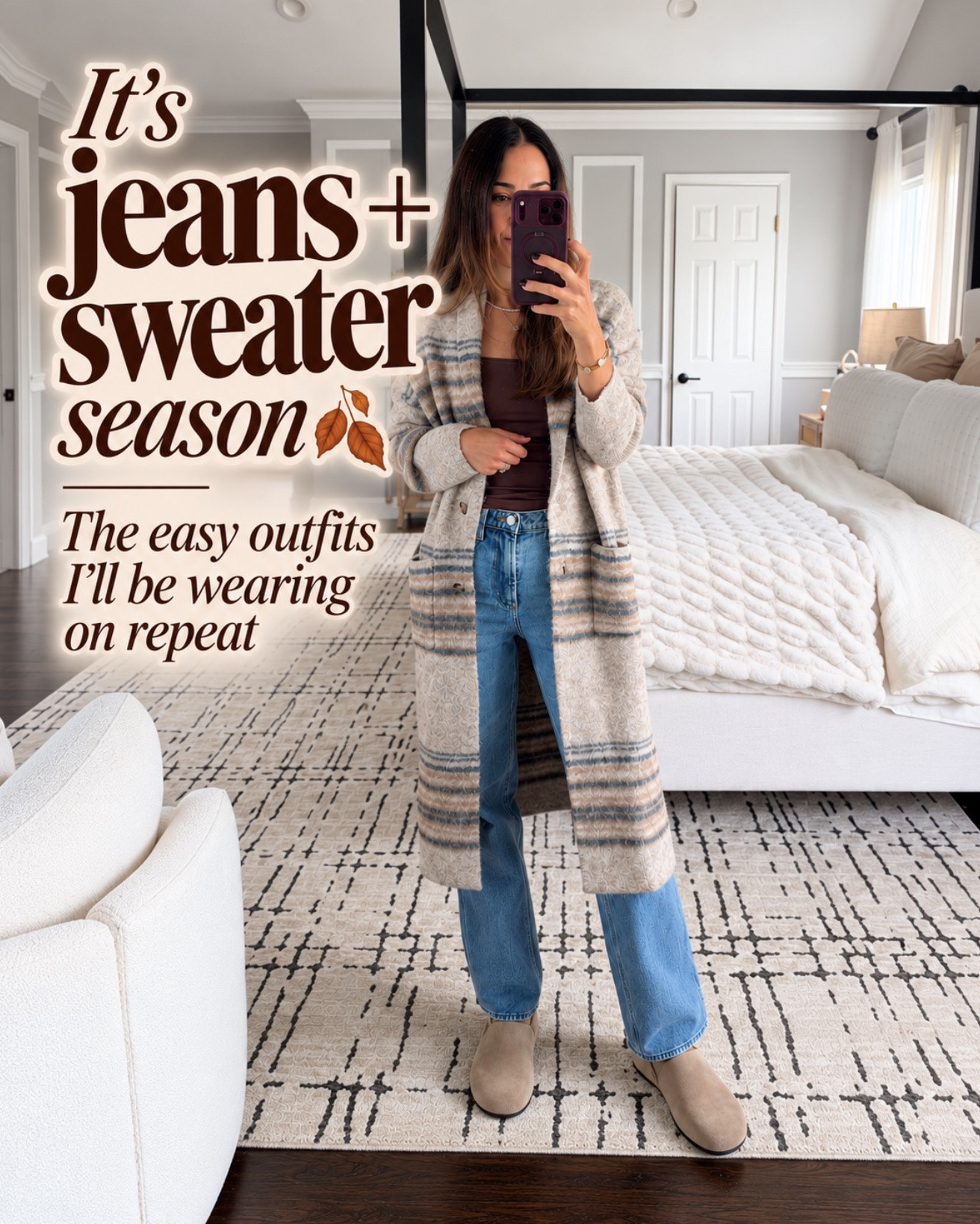 Jeans + sweater season is my favorite 🍂 Easy, comfy outfits I’ll be wearing on repeat all fall! Which look is your favorite?

Comment LINK and I’ll send you the details 🤎

#LTKootd #LTKmomlife #LTKOver40