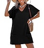 CUPSHE Swimsuit Coverup for Women Waffle Knit V Neck Short Sleeve Beach Coverup Dress with Pocket... | Amazon (US)