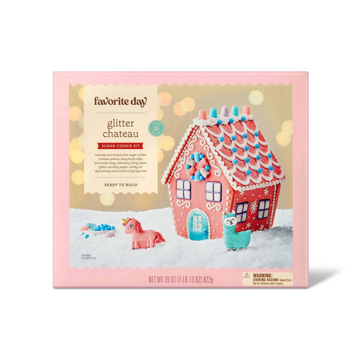 Holiday Glitter Chateau Sugar Cookie Gingerbread House Kit - 29oz - Favorite Day™ | Target